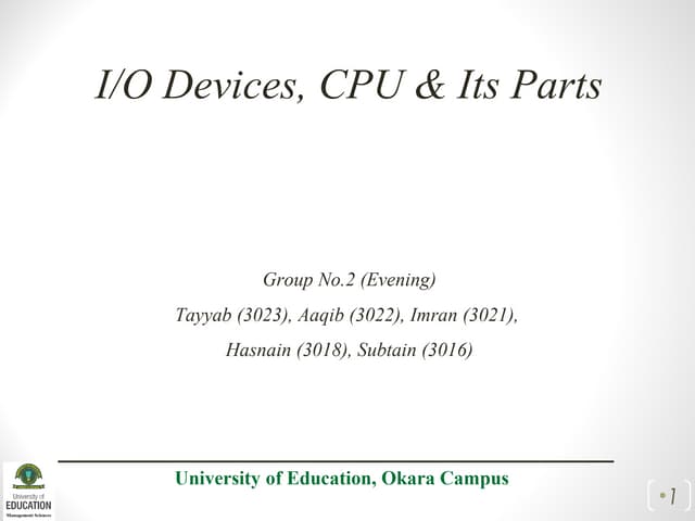 I/O devices & CPU