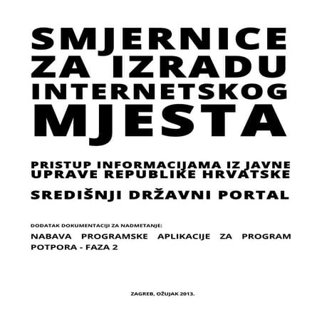 Projekt E-građani: Smjernice za izradu središnjeg državnog portala - GOV.HR
