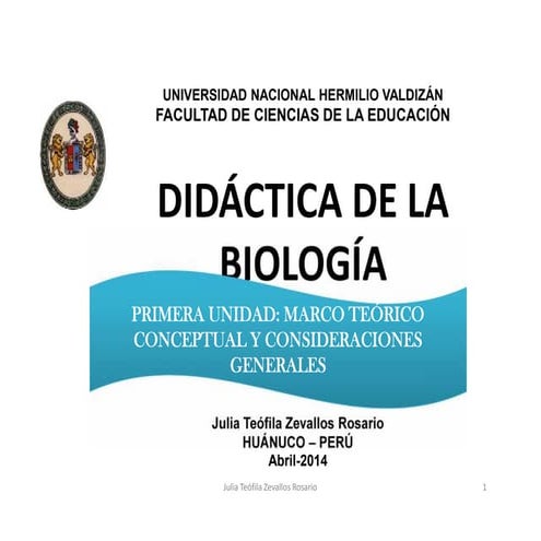 I unidad, didáctica de la biología