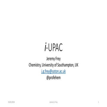 Digital IUPAC: The need for global representation of chemistry and chemical i...