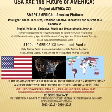 2018 State of the Union Address: Rediscovering the American way: USA XXI: Fut...