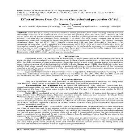 Effect of Stone Dust On Some Geotechnical properties Of Soil