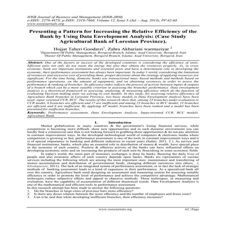 Presenting a Pattern for Increasing the Relative Efficiency of the Bank by Us...