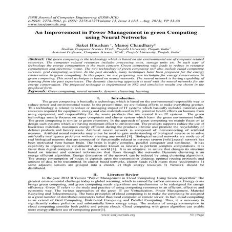 An Improvement in Power Management in green Computing using Neural Networks