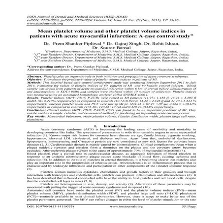 Mean platelet volume and other platelet volume indices in patients with acute...