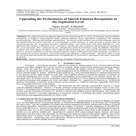 Upgrading the Performance of Speech Emotion Recognition at the Segmental Level 