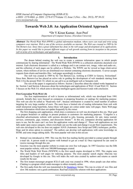 Towards Web 3.0: An Application Oriented Approach