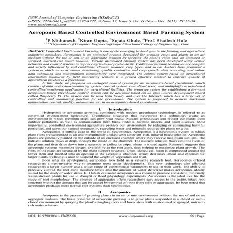 Aeroponic Based Controlled Environment Based Farming System
