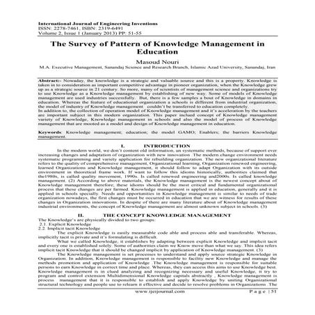 Philosophies of Knowledge Management in Education | PPTX