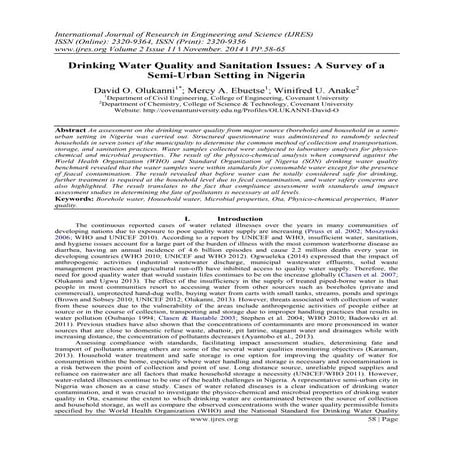 The Analysis of Wastewater Treatment System Efficiencies in Kenya: A ...