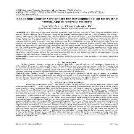 Enhancing Courier Service with the Development of an Interactive Mobile App i...