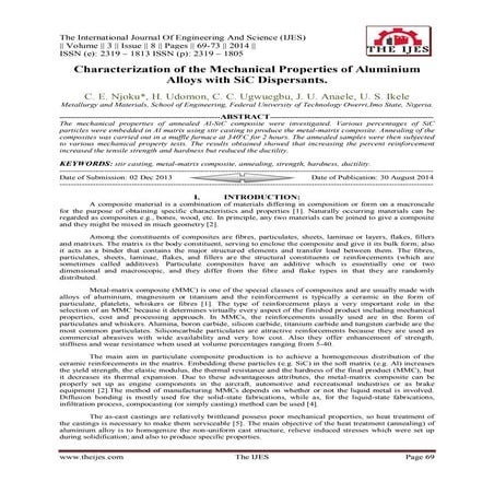 Characterization of the Mechanical Properties of Aluminium Alloys with SiC Di...