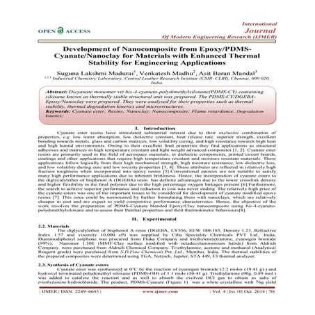 Development of Nanocomposite from Epoxy/PDMS-Cyanate/Nanoclay for Materials w...