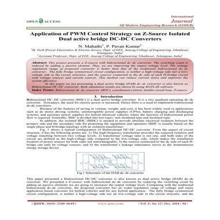 Application of PWM Control Strategy on Z-Source Isolated Dual active bridge D...