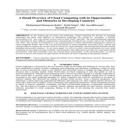 A Detail Overview of Cloud Computing with its Opportunities and Obstacles in ...