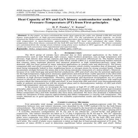 Heat Capacity of BN and GaN binary semiconductor under high Pressure-Temperat...