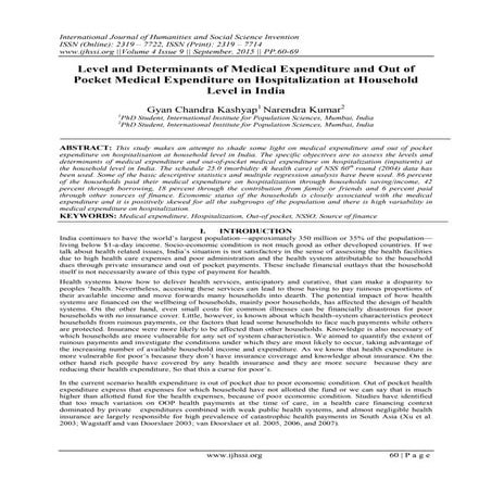 Level and Determinants of Medical Expenditure and Out of Pocket Medical ...