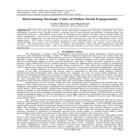 Determining Strategic Value of Online Social Engagements