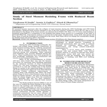 Study of Steel Moment Resisting Frame with Reduced Beam Section