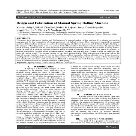 Design and Fabrication of Manual Spring Rolling Machine