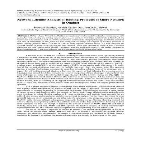 Network Lifetime Analysis of Routing Protocols of Short Network in Qualnet
