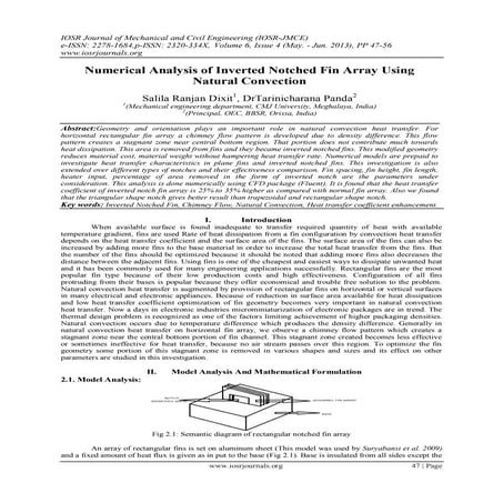 Natural convection heat transfer flow visualization of perforated fin ...