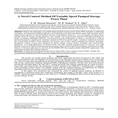 A Novel Control Method Of Variable Speed Pumped Storage Power Plant | PDF