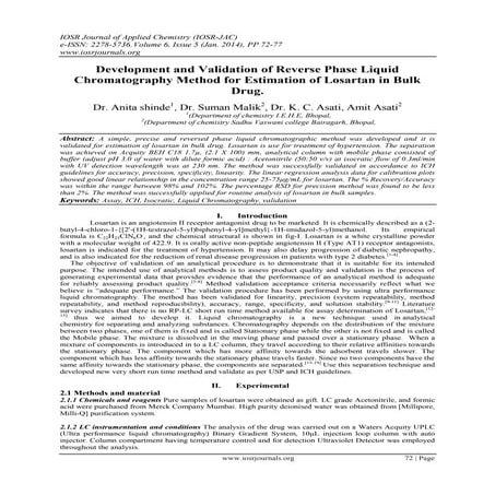 Development and Validation of Reverse Phase Liquid Chromatography Method for ...
