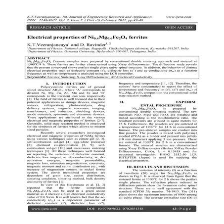 Electrical properties of Ni0.4Mg0.6Fe2O4 ferrites