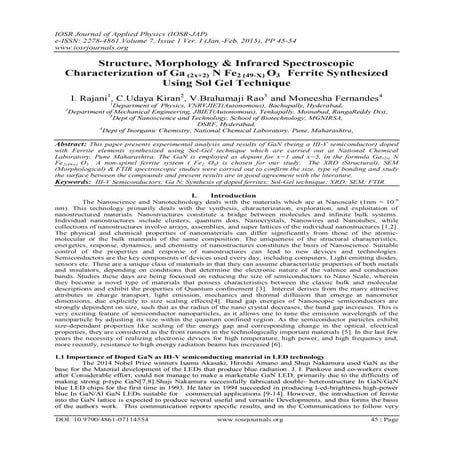 Structure, Morphology & Infrared Spectroscopic Characterization of Ga (2x+2) ...