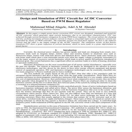 Design and Simulation of PFC Circuit for AC/DC Converter Based on PWM Boost R...