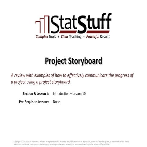 Building a Project Storyboard with Matt Hansen at StatStuff