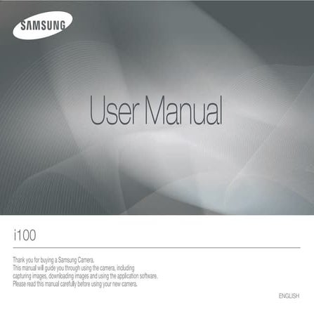 Samsung Camera i100 User Manual | PDF