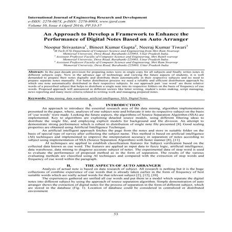 International Journal of Engineering Research and Development