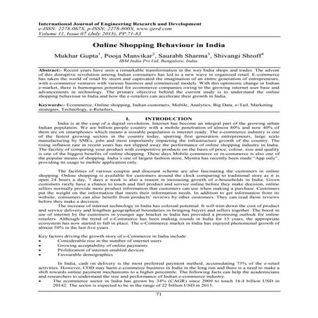 Online Shopping Behaviour in India