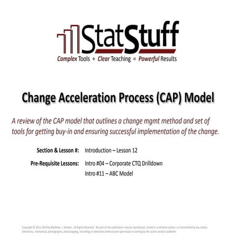 Change Acceleration Process (CAP) Model with Matt Hansen at StatStuff