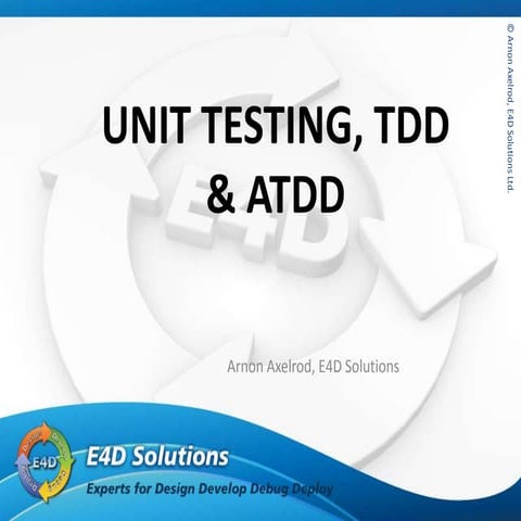 Unit Testing, TDD and ATDD