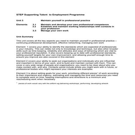 Unit 3    maintain yourself in professional practice