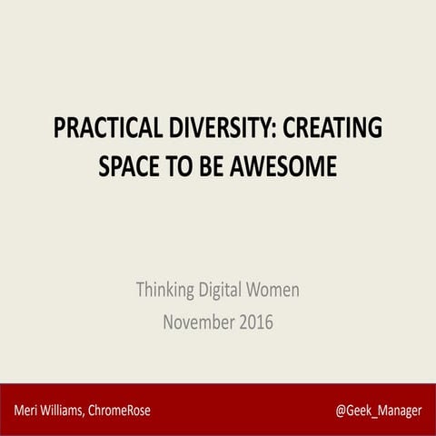 Practical Diversity at Thinking Digital Women 