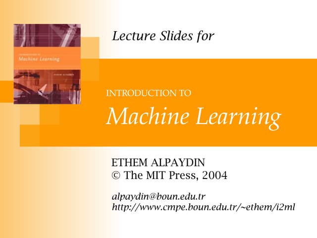 Machine learning presentation by the MIT Press