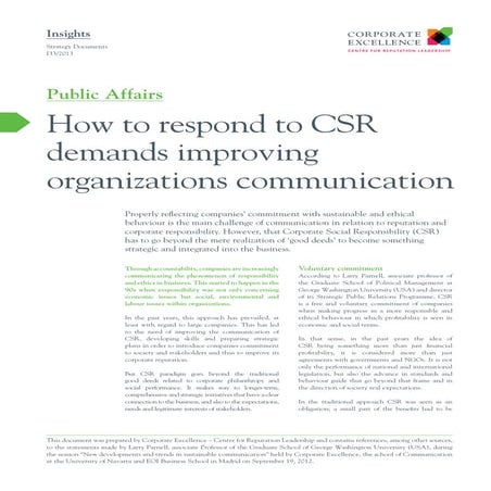 How to respond to CSR demands improving organizations communication