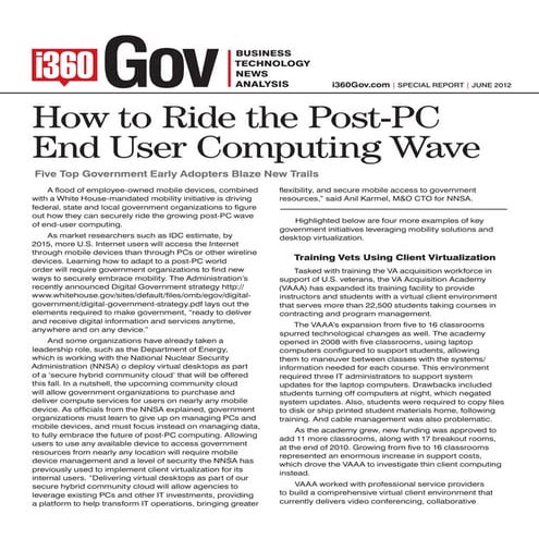 Analyst Report : How to Ride the Post-PC End User Computing Wave 