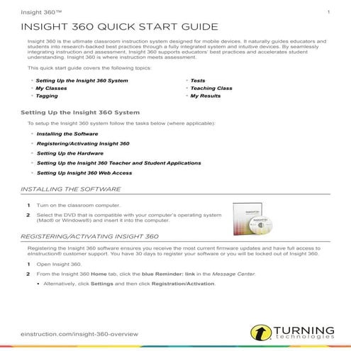 I360 quick start guide | PDF