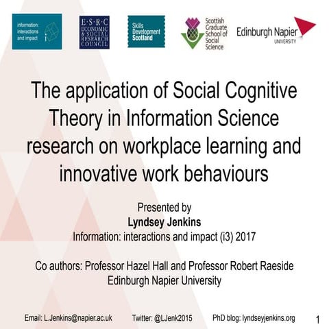 The application of Social Cognitive Theory in Information Science research on...