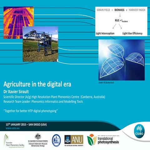 Plant and Animal Genome XXIII, Together for better HTP digital phenotyping