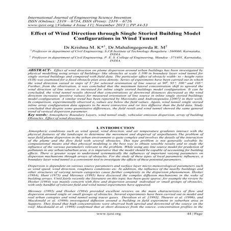 Effect of Wind Direction through Single Storied Building Model Configurations...