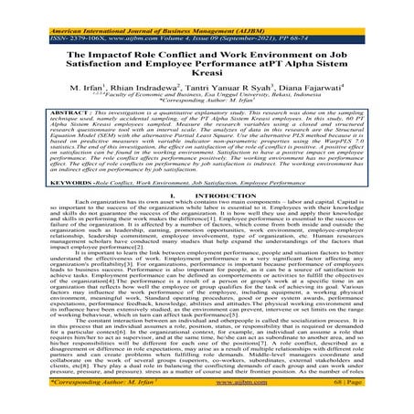 THE EFFECT OF WORKLOAD AND ROLE CONFLICT ON TURNOVER INTENTION MEDIATED ...
