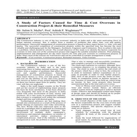 IRJET- To Study the Causes and Effects of Delays in Construction ...