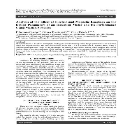 Analysis of the Effect of Electric and Magnetic Loadings on the Design Parame...
