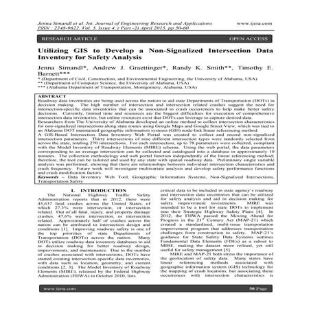 Utilizing GIS to Develop a Non-Signalized Intersection Data Inventory for Saf...